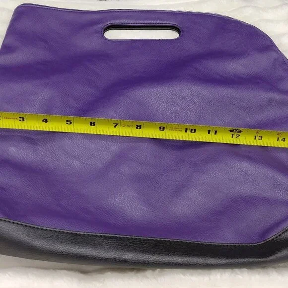 Purple & Black Oversized Clutch / Foldover Bag – Statement Chic - Picture 2 of 7